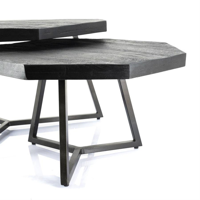 Salontafel set Octagon - zwart