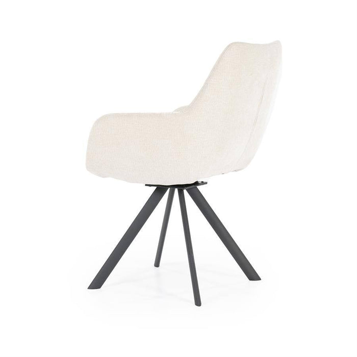 Draaibare Eetkamerstoel Bliss met armsteun - beige