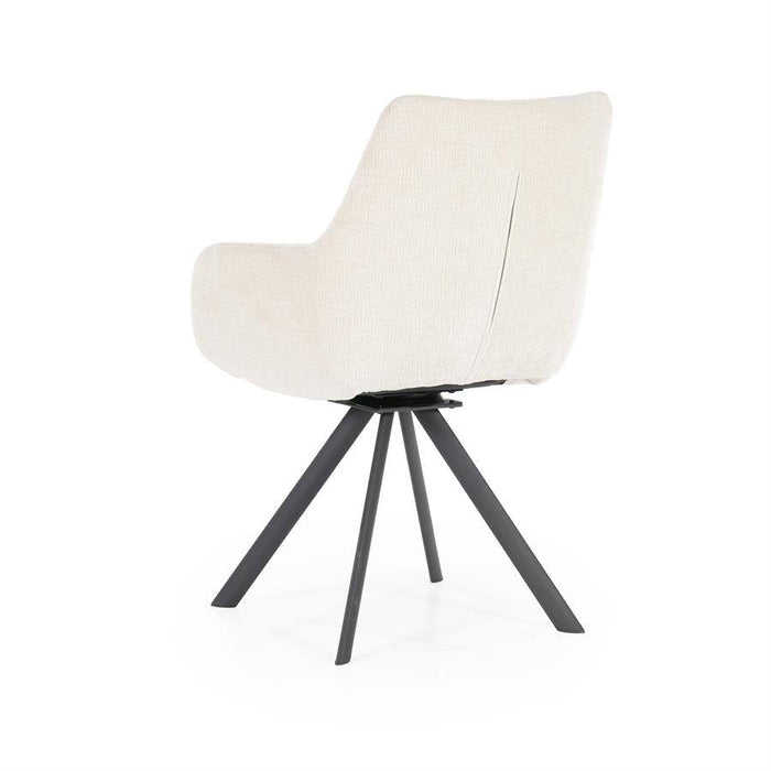 Draaibare Eetkamerstoel Bliss met armsteun - beige