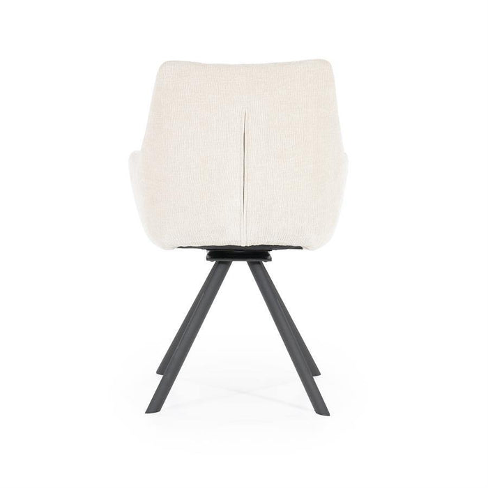 Draaibare Eetkamerstoel Bliss met armsteun - beige