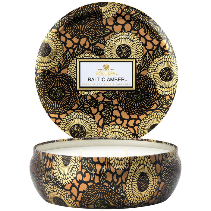 Voluspa Geurkaars Baltic Amber 3 Lonten Tin