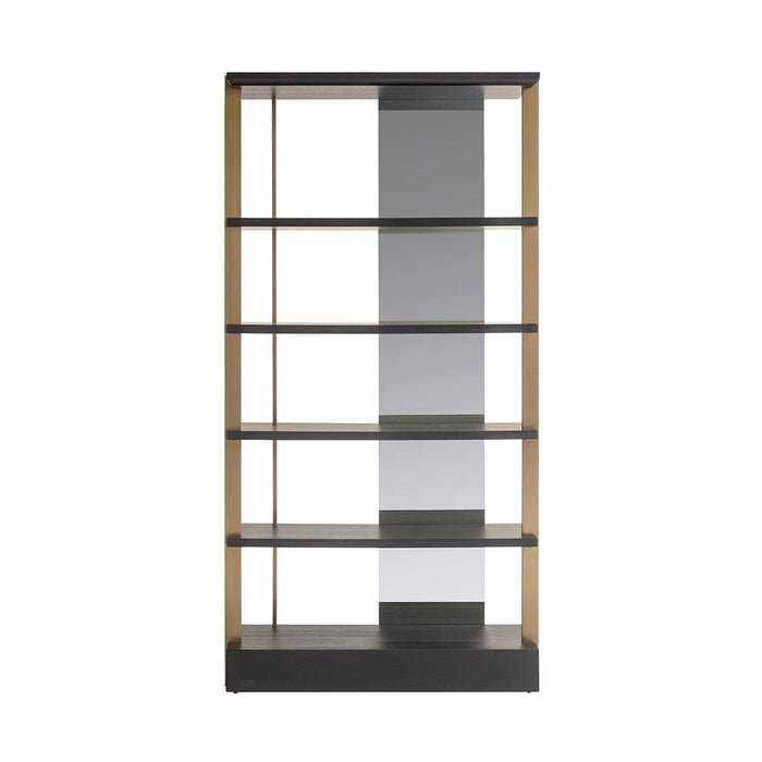 Wandkast Rigley met spiegel zwart
