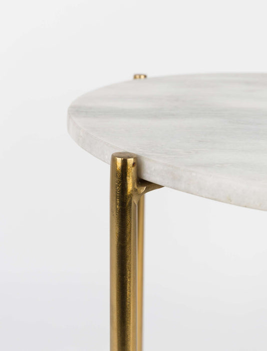 Bijzettafel Moiren marmer wit