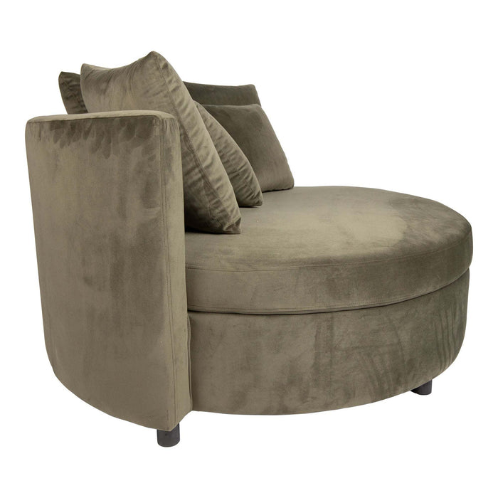 Fayen Velvet groen fauteuil half rond KD