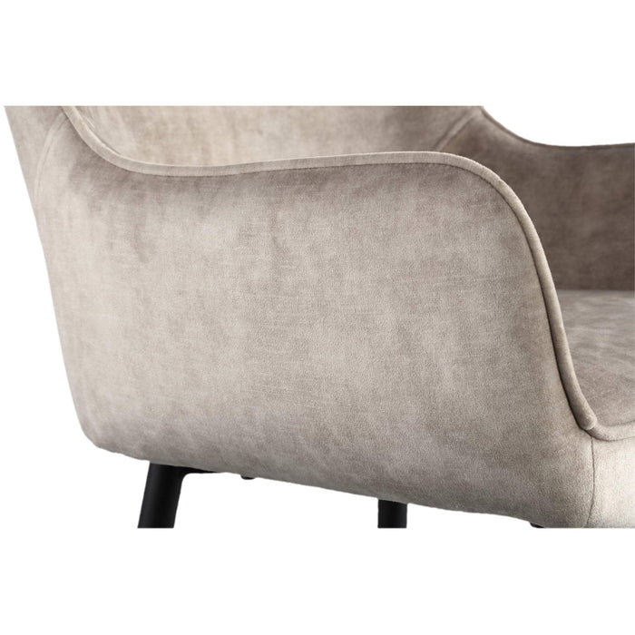 Fal LOW Velvet Khaki barkruk zwart metalen poot KD