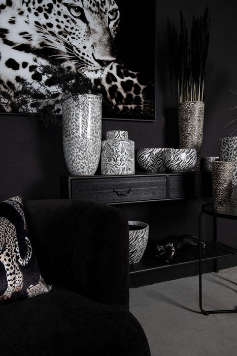 Ray Black houten sidetable metalen frame 2 lades