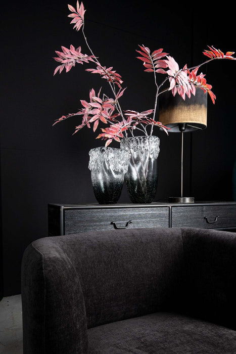 Ray Black houten sidetable metalen frame 2 lades
