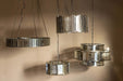 Render Messing ijzeren hanglamp antiek rond glas