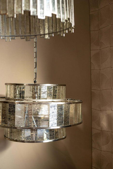 Render Messing ijzeren hanglamp antiek rond glas