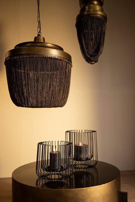 Zelivo Gold ijzeren hanglamp deco kettingen rond L