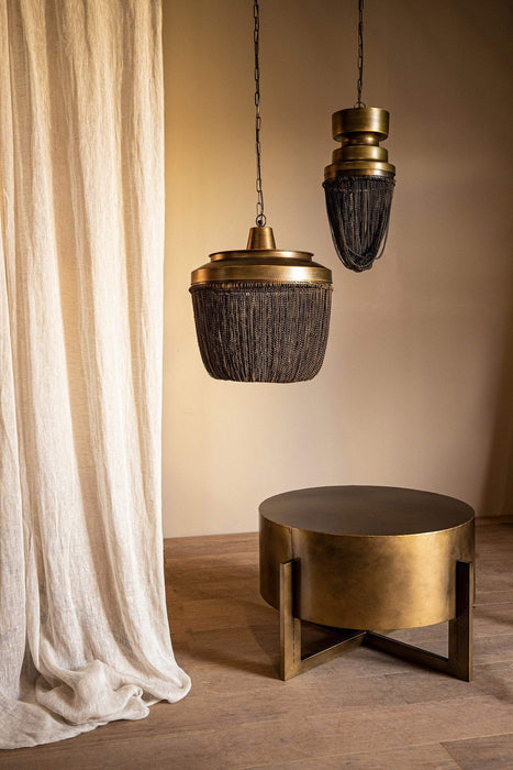 Zelivo Gold ijzeren hanglamp deco kettingen rond L
