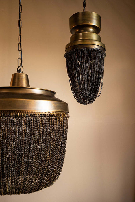 Zelivo Gold ijzeren hanglamp deco kettingen rond S