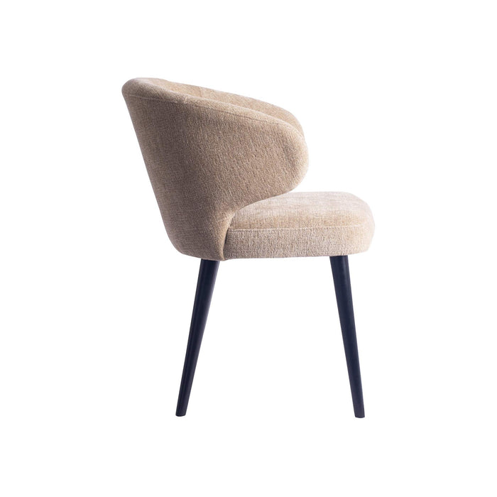 Fiori Crème 6051 eetkamerstoel zwart houten poten