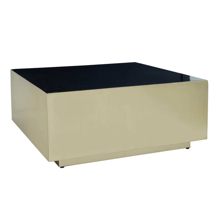Irvy Gold ijzeren salontafel vierkant zwart emaille - Set van 2