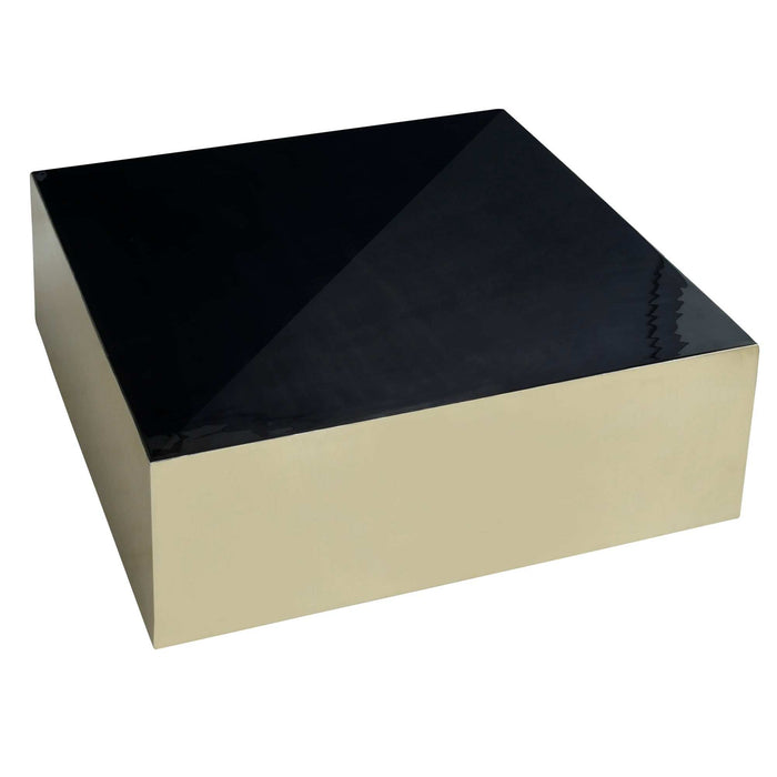 Irvy Gold ijzeren salontafel vierkant zwart emaille - Set van 2