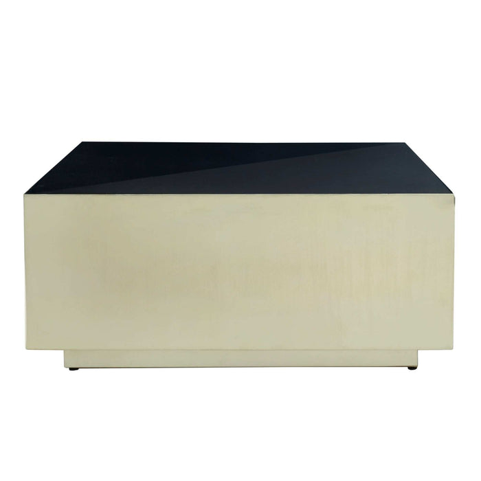 Irvy Gold ijzeren salontafel vierkant zwart emaille - Set van 2