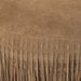Eleora Camel suède leren poef franjes rond L