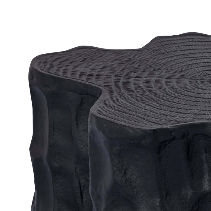 Fennah Zwart mat alu bijzettafel boom hout vorm S
