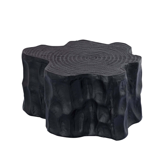 Fennah Zwart mat alu bijzettafel boom hout vorm S