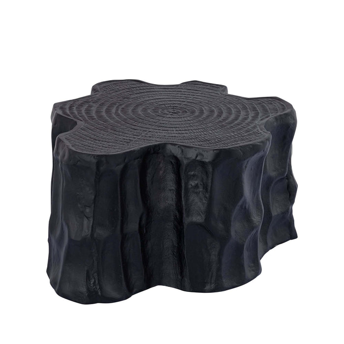 Fennah Zwart mat alu bijzettafel boom hout vorm S
