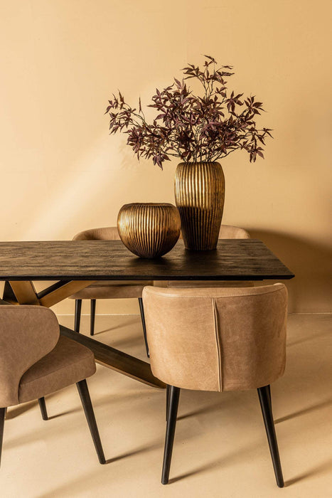 Alore bruin goud eettafel rechthoek