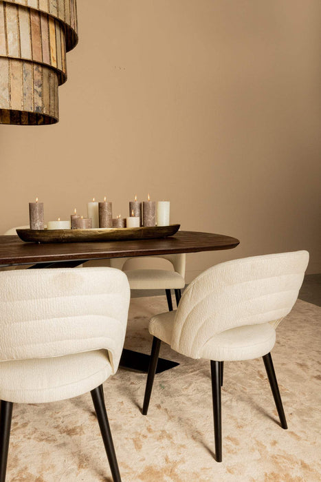 Alore bruin zwarte eettafel ovaal