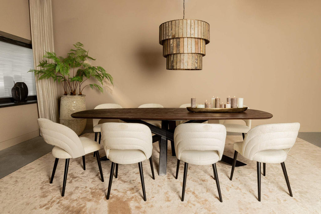 Alore bruin zwarte eettafel ovaal