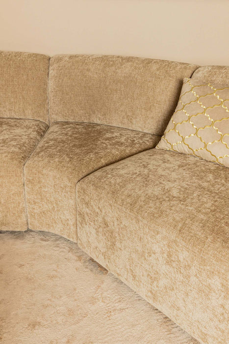 Lujo sofa cream 6051 fiore fabric corner piece