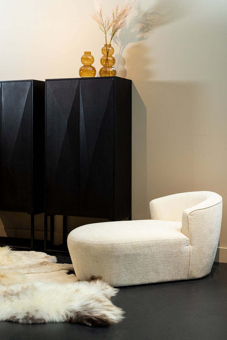 Grasa Wit fiore stof lange bank fauteuil