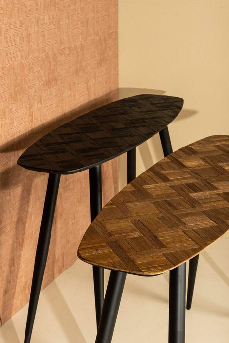 Tyano Black gerecycled teakhouten bijzettafel