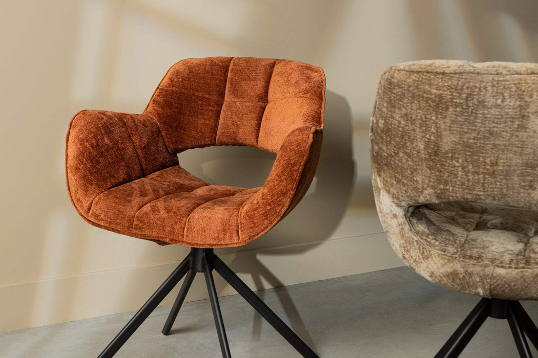 Link Dining chair berge 3032 rust fabric with meta