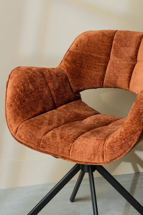 Link Dining chair berge 3032 rust fabric with meta