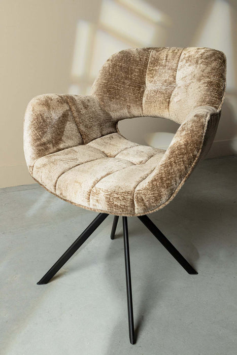 Link Dining chair berge 1042 beige fabric with met