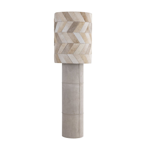 Joanne Beige suède vloerlamp met koeienhaar kap