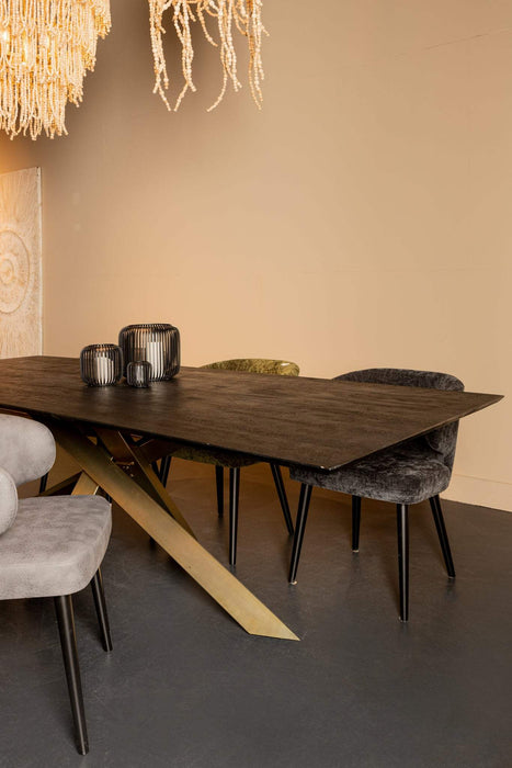 Alore zwart goud eettafel rechthoek