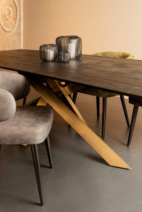 Alore zwart goud eettafel rechthoek
