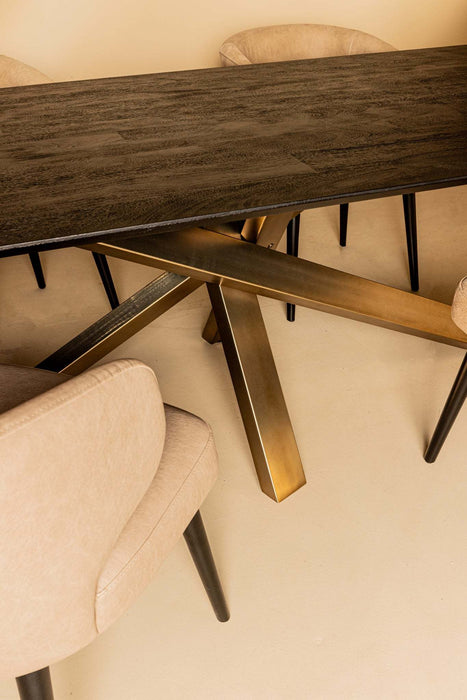 Alore bruin goud eettafel rechthoek
