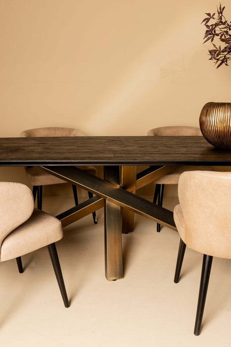 Alore bruin goud eettafel rechthoek