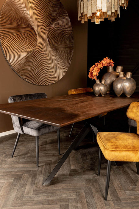 Alore bruin zwarte eettafel rechthoek