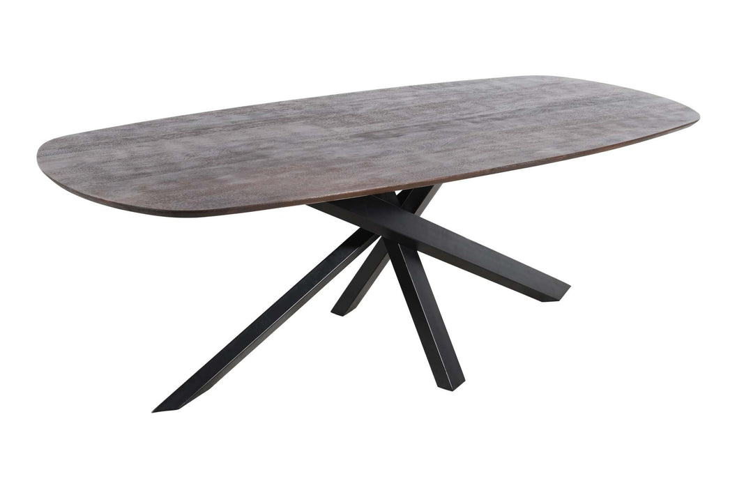 Alore bruin zwarte eettafel ovaal