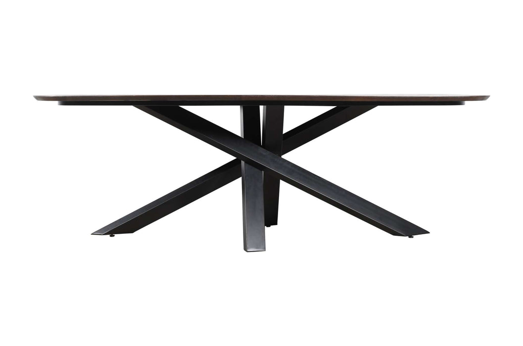 Alore bruin zwarte eettafel ovaal