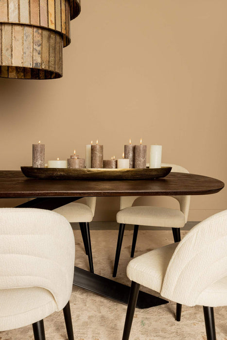 Alore bruin zwarte eettafel ovaal
