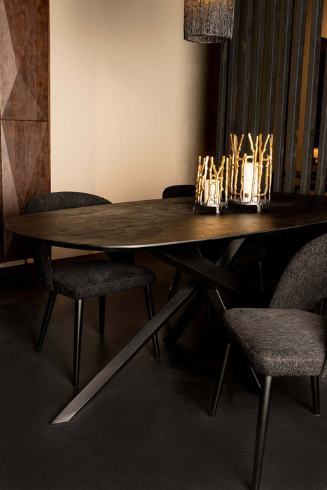 Alore zwarte eettafel ovaal 280 cm