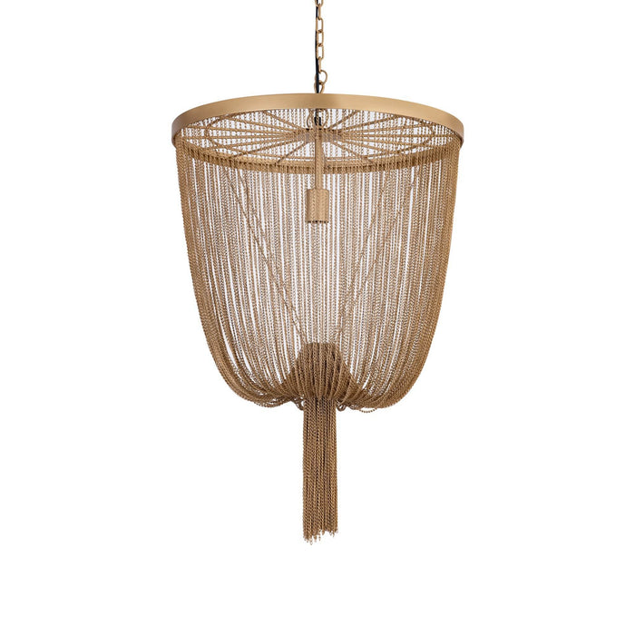 Solan Gold ijzeren kettingen ronde hanglamp S