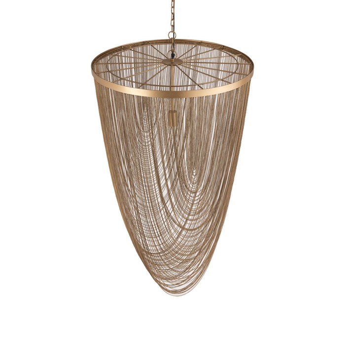 Nishan Gold ijzeren kettingen ronde hanglamp L