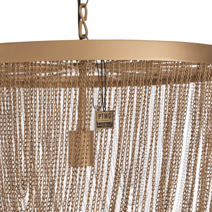 Nishan Gold ijzeren kettingen ronde hanglamp S
