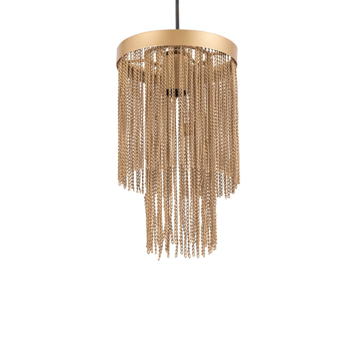 Brenton Gold ijzeren kettingen ronde hanglamp S