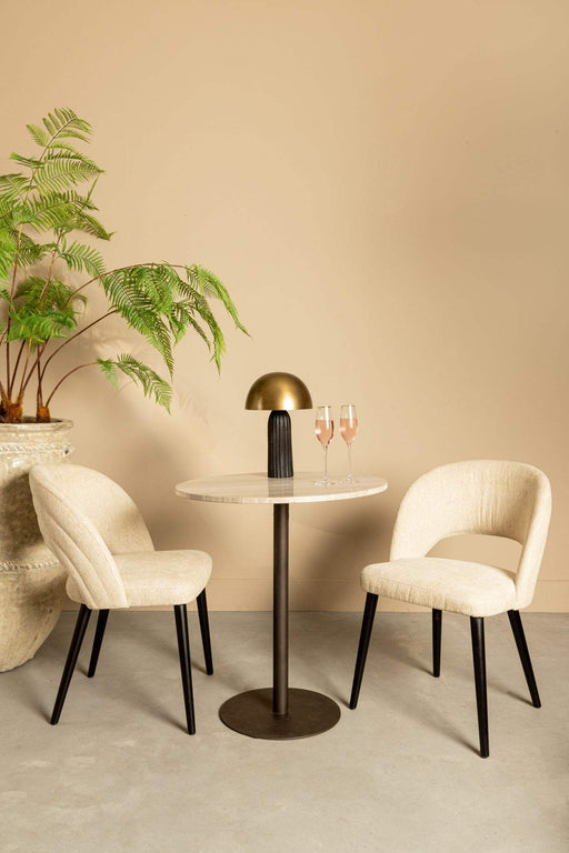 Plaza zwart/wit bistrotafel rond