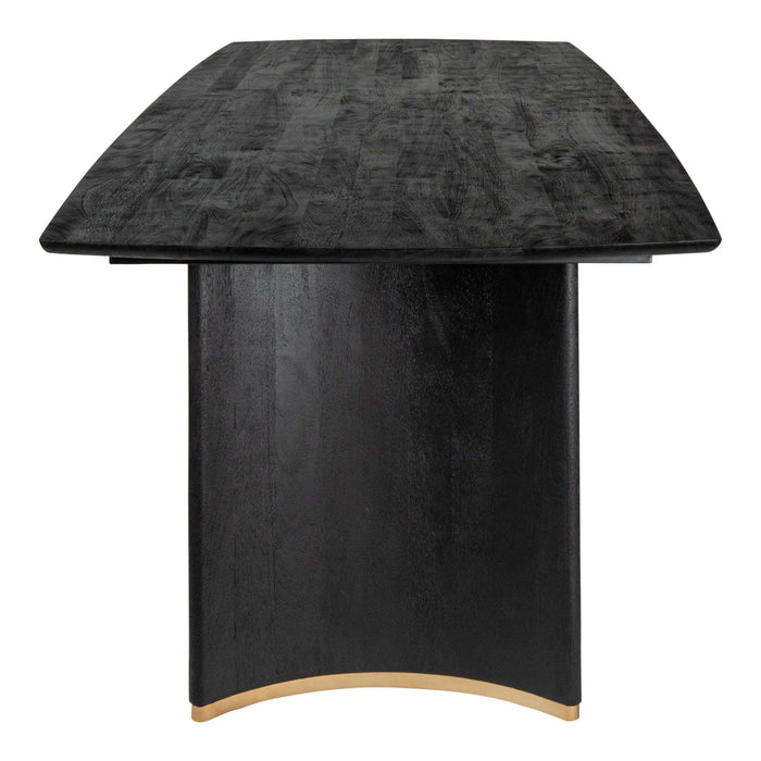 Ostara Zwarte mangohouten eettafel 280cm gouden poot