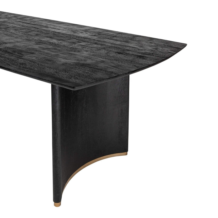 Ostara Zwarte mangohouten eettafel 280cm gouden poot
